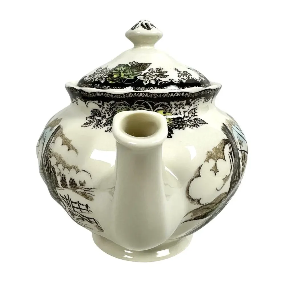 Johnson Bros Friendly Village England Vintage Sugar Maples Teapot-Excellent!